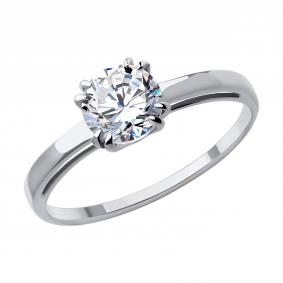 Кольцо из белого золота SOKOLOV 019290-3 с фианитом 019290-3 фото