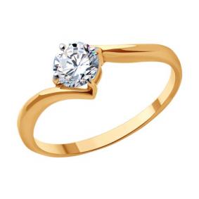 Золотое кольцо SOKOLOV 019309 с фианитом 019309 фото