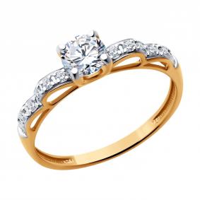 Золотое кольцо SOKOLOV 019321 с фианитом 019321 фото