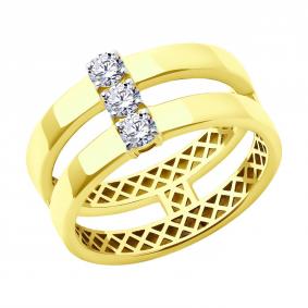 Кольцо из лимонного золота SOKOLOV 019356-2 с фианитом 019356-2 фото