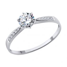 Кольцо из белого золота SOKOLOV 019364-3 с фианитом 019364-3 фото