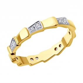 Кольцо из лимонного золота SOKOLOV 019372-2 с фианитом 019372-2 фото