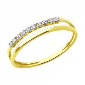 Кольцо из лимонного золота SOKOLOV 019373-2 с фианитом 019373-2 фото