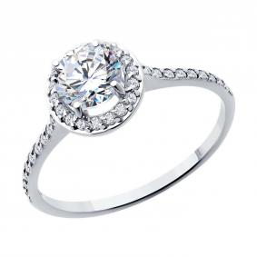 Кольцо из белого золота SOKOLOV 019379-3 с фианитом 019379-3 фото