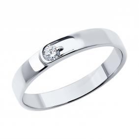 Кольцо из белого золота SOKOLOV 019404-3 с фианитом 019404-3 фото