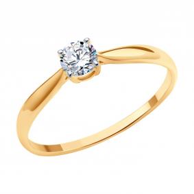 Золотое кольцо SOKOLOV 019415 с фианитом 019415 фото