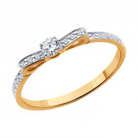 Золотое кольцо SOKOLOV 019423 с фианитом 019423 фото