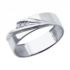 Кольцо из белого золота SOKOLOV 019439-3 с фианитом 019439-3 фото