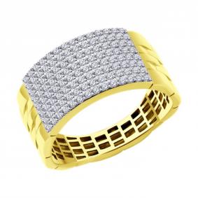 Кольцо из лимонного золота SOKOLOV 019441-2 с фианитом 019441-2 фото