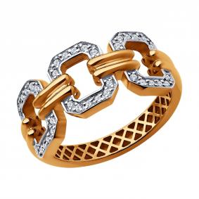 Золотое кольцо SOKOLOV 019449 с фианитом 019449 фото