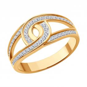 Золотое кольцо SOKOLOV 019452 с фианитом 019452 фото