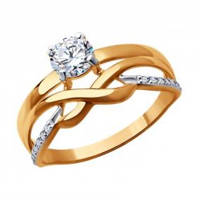 Золотое кольцо SOKOLOV 019462 с фианитом 019462 фото