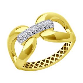 Кольцо из лимонного золота SOKOLOV 019464-2 с фианитом 019464-2 фото