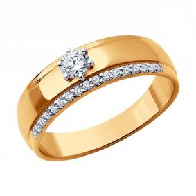 Золотое кольцо SOKOLOV 019465 с фианитом 019465 фото