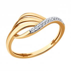 Золотое кольцо SOKOLOV 019467 с фианитом 019467 фото