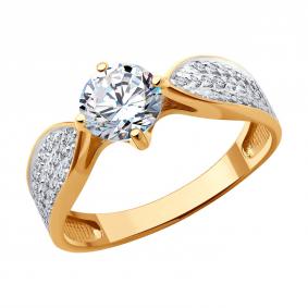 Золотое кольцо SOKOLOV 019472 с фианитом 019472 фото