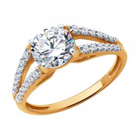 Золотое кольцо SOKOLOV 019488 с фианитом 019488 фото