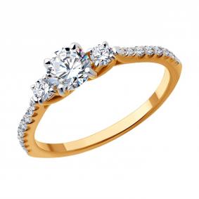 Золотое кольцо SOKOLOV 019490 с фианитом 019490 фото