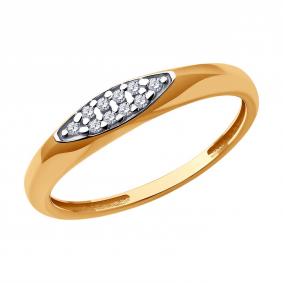 Золотое кольцо SOKOLOV 019494 с фианитом 019494 фото