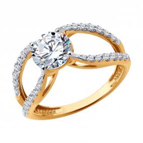 Золотое кольцо SOKOLOV 019498 с фианитом 019498 фото