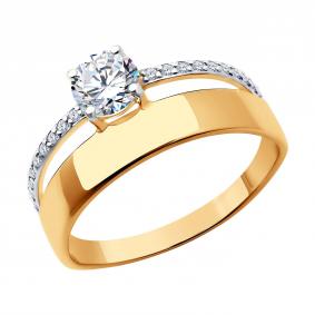 Золотое кольцо SOKOLOV 019503 с фианитом 019503 фото