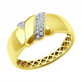 Золотое кольцо SOKOLOV 019511-2 с фианитом 019511-2 фото