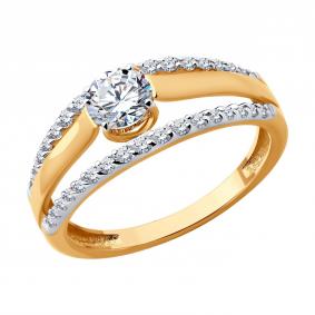 Золотое кольцо SOKOLOV 019514 с фианитом 019514 фото