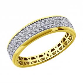 Кольцо из лимонного золота SOKOLOV 019519-2 с фианитом 019519-2 фото