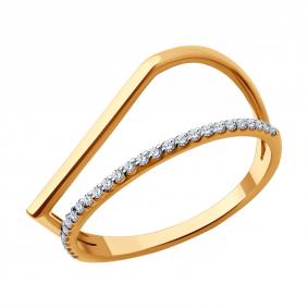 Золотое кольцо SOKOLOV 019532 с фианитом 019532 фото