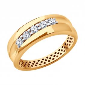 Золотое кольцо SOKOLOV 019534 с фианитом 019534 фото