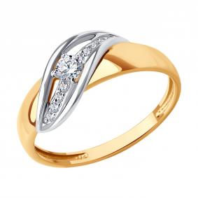 Золотое кольцо SOKOLOV 019552 с фианитом 019552 фото