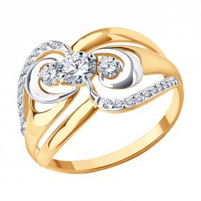 Золотое кольцо SOKOLOV 019553 с фианитом 019553 фото