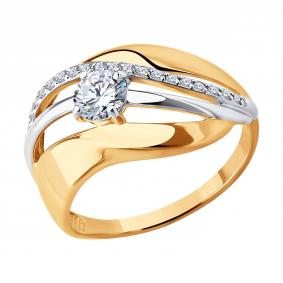 Золотое кольцо SOKOLOV 019554 с фианитом 019554 фото