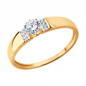 Золотое кольцо SOKOLOV 019561 с фианитом 019561 фото