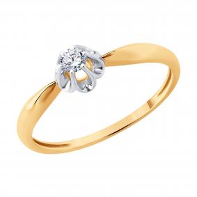 Золотое кольцо SOKOLOV 019565 с фианитом 019565 фото