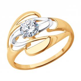 Золотое кольцо SOKOLOV 019566 с фианитом 019566 фото