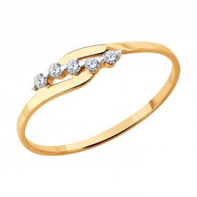 Золотое кольцо SOKOLOV 019567 с фианитом 019567 фото