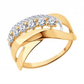 Золотое кольцо SOKOLOV 019572 с фианитом 019572 фото