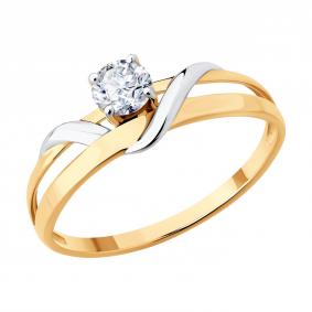 Золотое кольцо SOKOLOV 019580 с фианитом 019580 фото