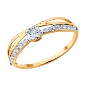 Золотое кольцо SOKOLOV 019583 с фианитом 019583 фото