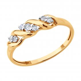 Золотое кольцо SOKOLOV 019588 с фианитом 019588 фото