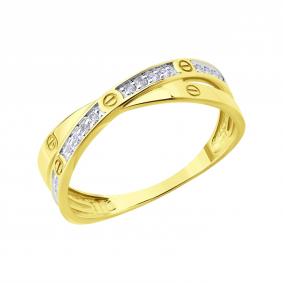 Кольцо из лимонного золота SOKOLOV 019598-2 с фианитом 019598-2 фото