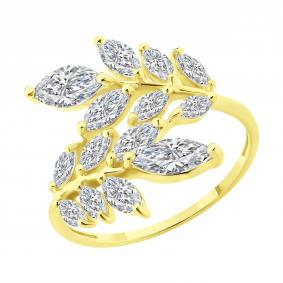 Кольцо из лимонного золота SOKOLOV 019605-2 с фианитом 019605-2 фото