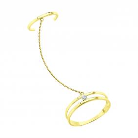 Кольцо из лимонного золота SOKOLOV 019608-2 с фианитом 019608-2 фото