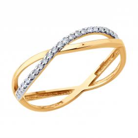 Золотое кольцо SOKOLOV 019610 с фианитом 019610 фото