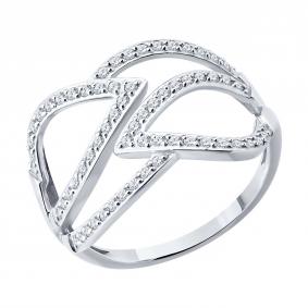 Кольцо из белого золота SOKOLOV 019632-3 с фианитом 019632-3 фото