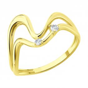 Золотое кольцо SOKOLOV 019650-2 с фианитом 019650-2 фото