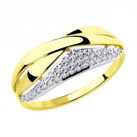 Кольцо из лимонного золота SOKOLOV 019680-2 с фианитом 019680-2 фото