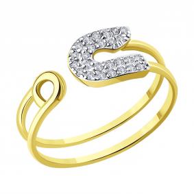 Кольцо из лимонного золота SOKOLOV 019688-2 с фианитом 019688-2 фото