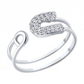 Кольцо из белого золота SOKOLOV 019688-3 с фианитом 019688-3 фото